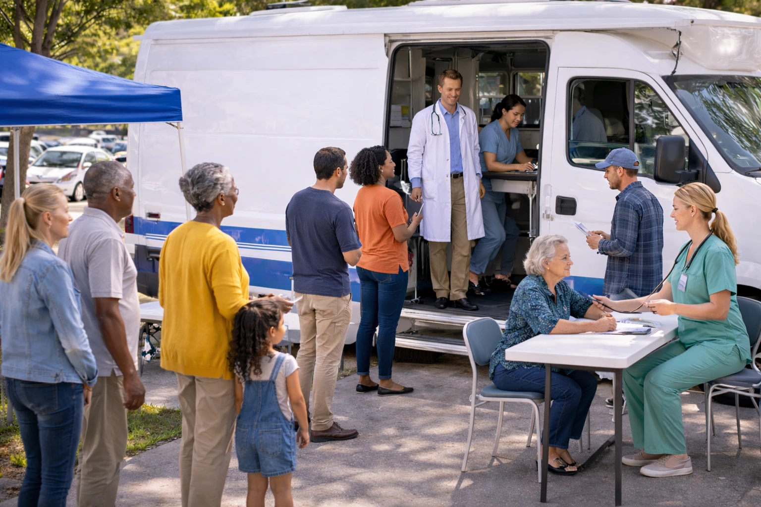 Care team planning clinic operations and outreach